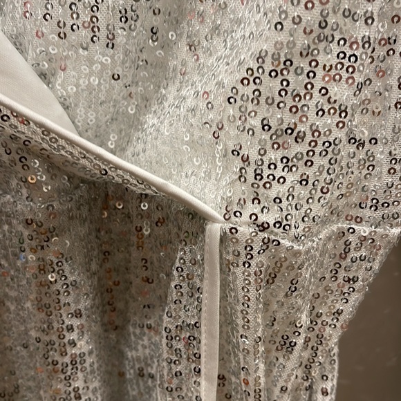 Forever 21+ silver sequin faux wrap party dress - Picture 7 of 7